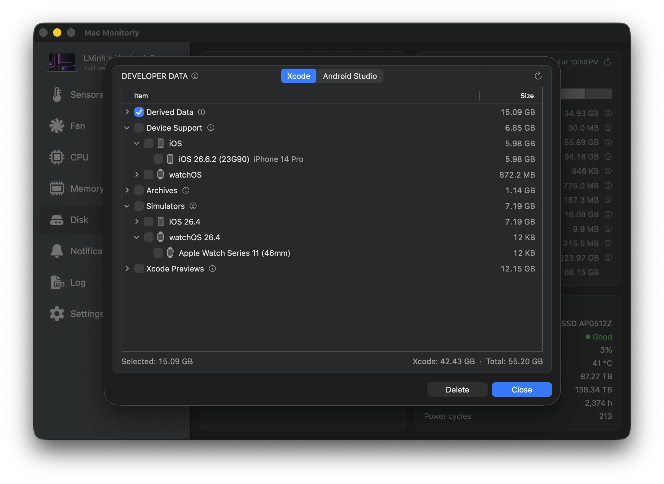 Developer data cleanup
